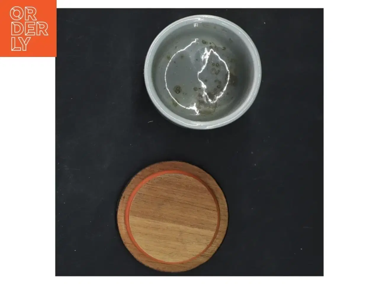 Billede 3 - Knapstrup sennepskrukke med trælåg fra Knabstrup (str. 8x7 cm)