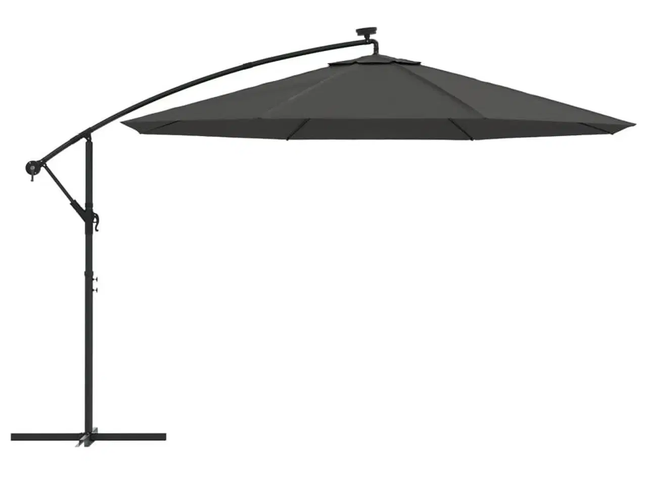 Billede 4 - Hængeparasol med LED-lys og metalstang 350 cm antracitgrå