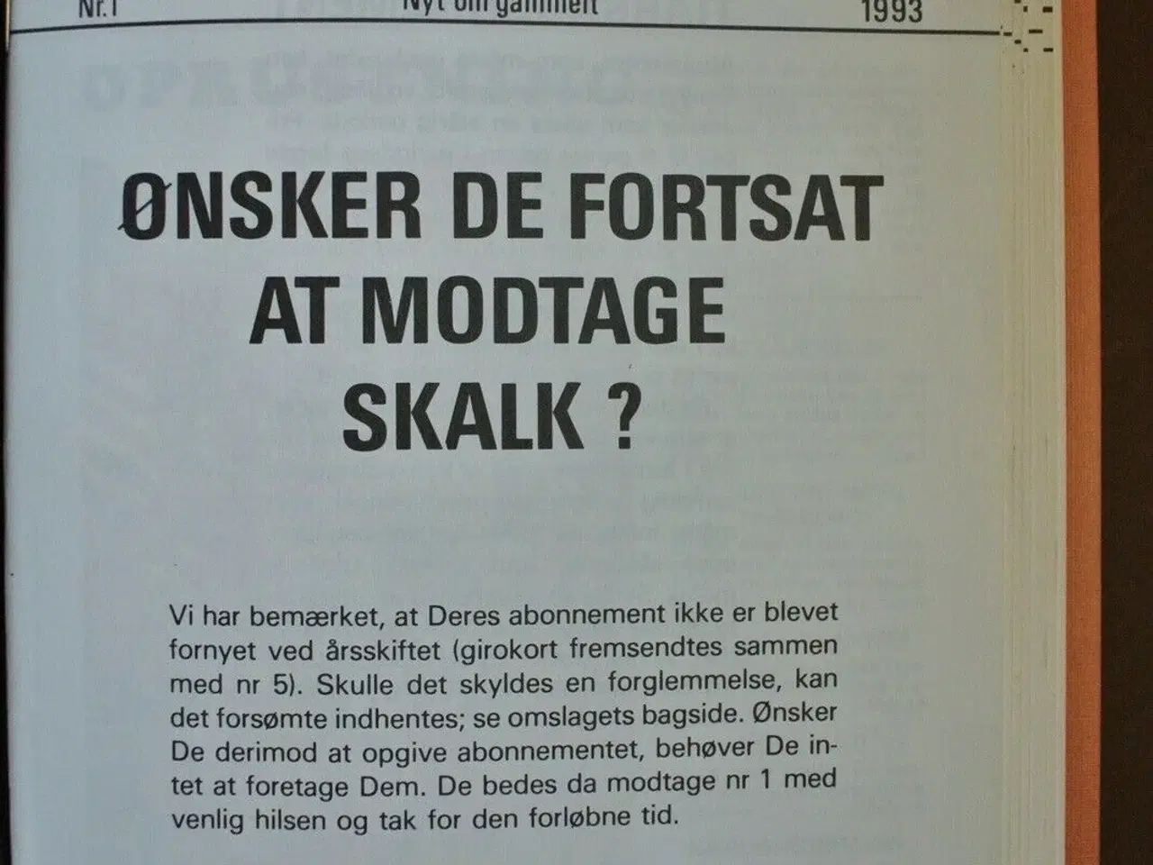 Billede 2 - skalk nr. 1-6 + særnummer 1993 i samlemappe, emne: