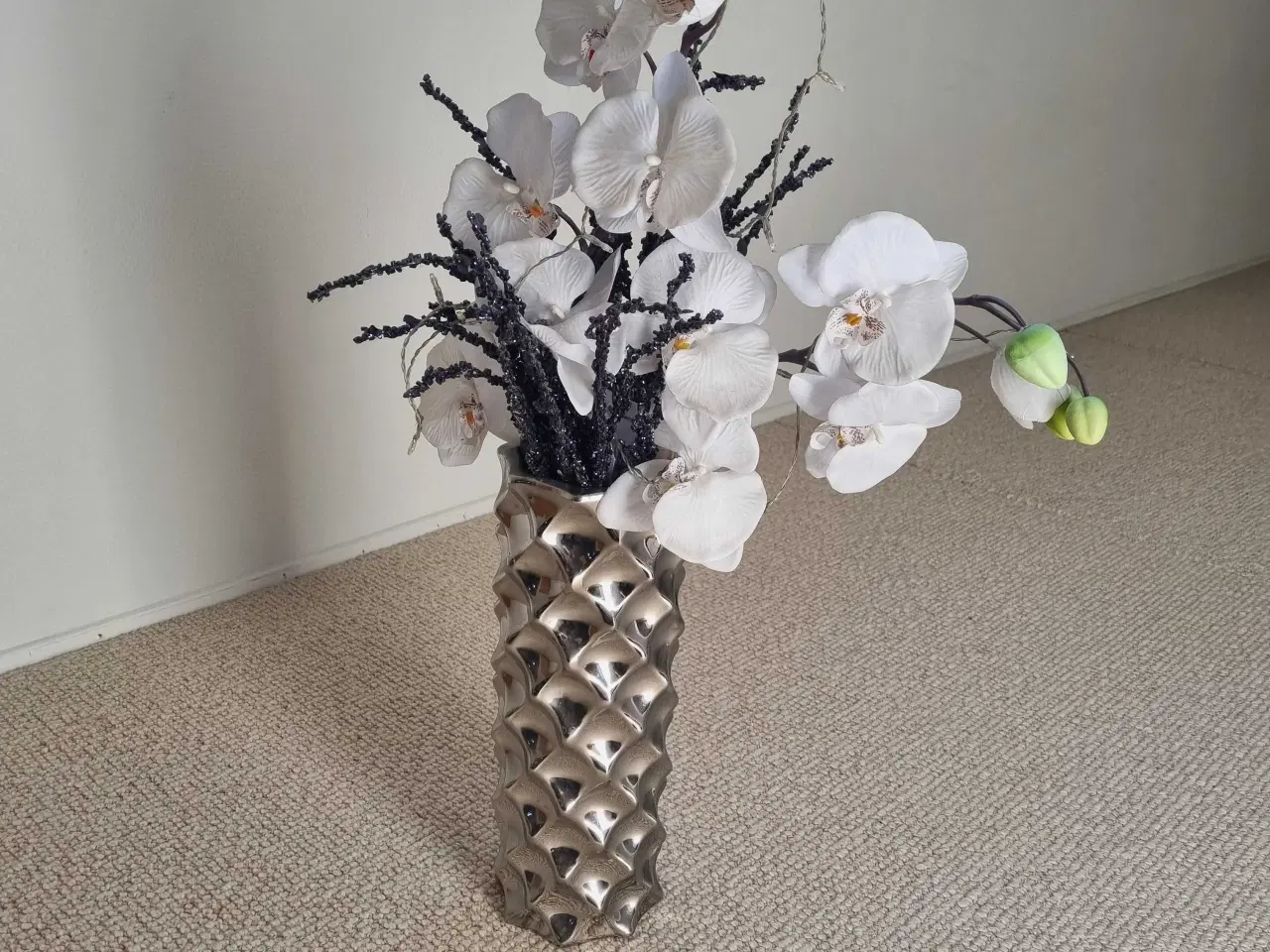 Billede 1 - Sølvfarvet vase 