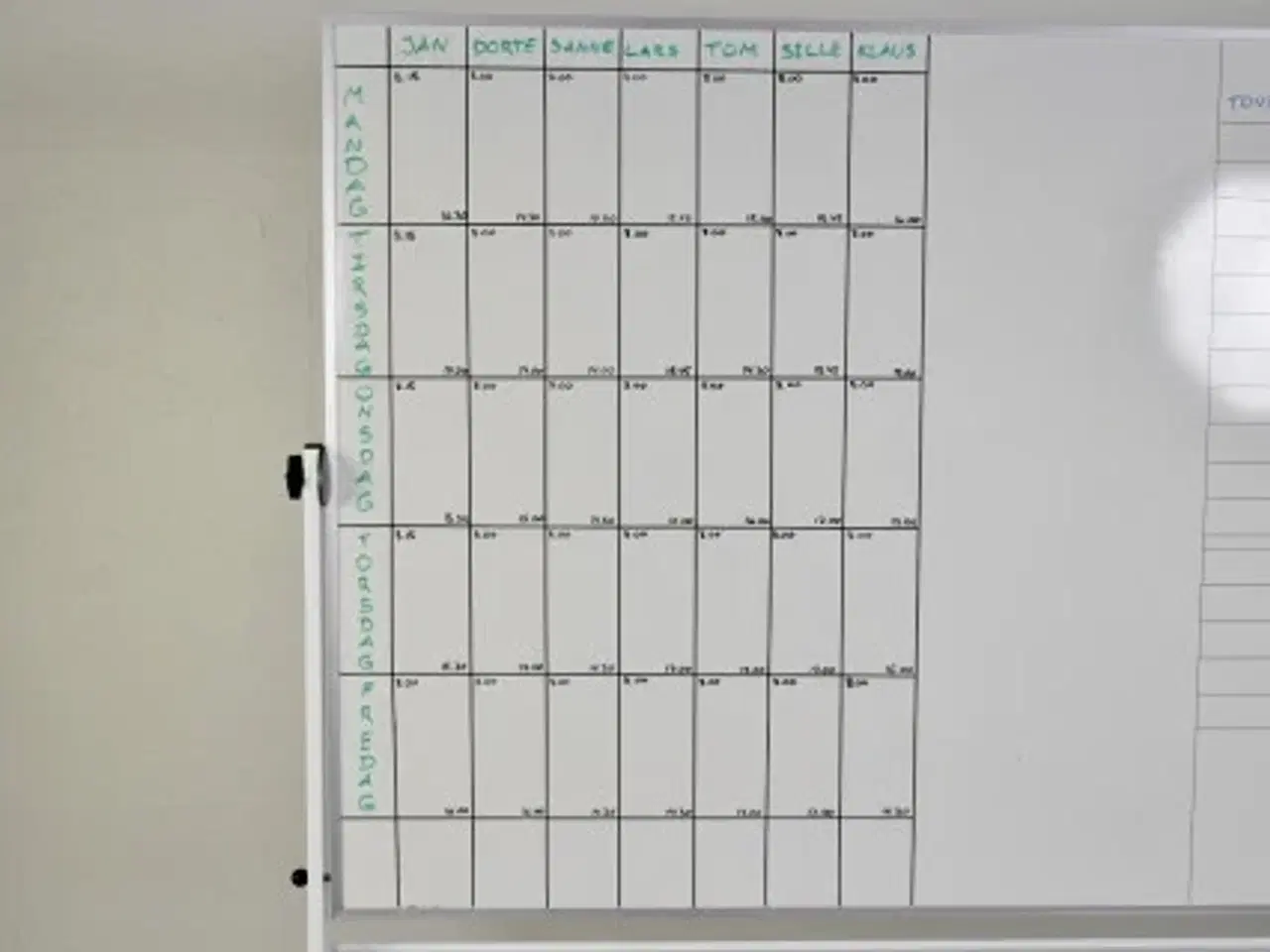 Billede 5 - Bred dobbeltsidet whiteboard planlægnings-/svingtavle