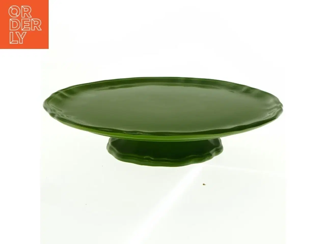 Billede 1 - Grøn keramik kagefad (str. Ø. 33 cm)