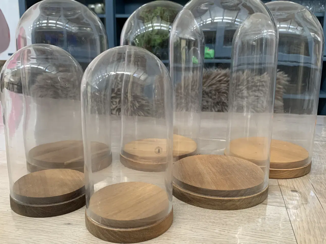 Billede 1 - Smukke glaskupler med træbund