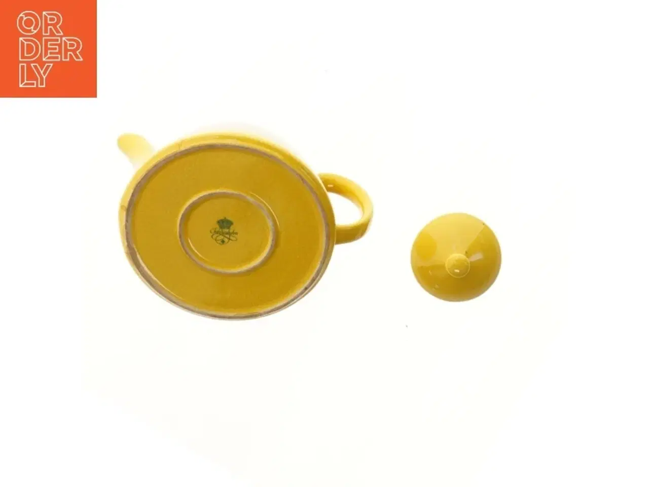 Billede 2 - Gul keramisk tekande med blomsterdesign fra Scherzer Bavaria (str. 10 cm)