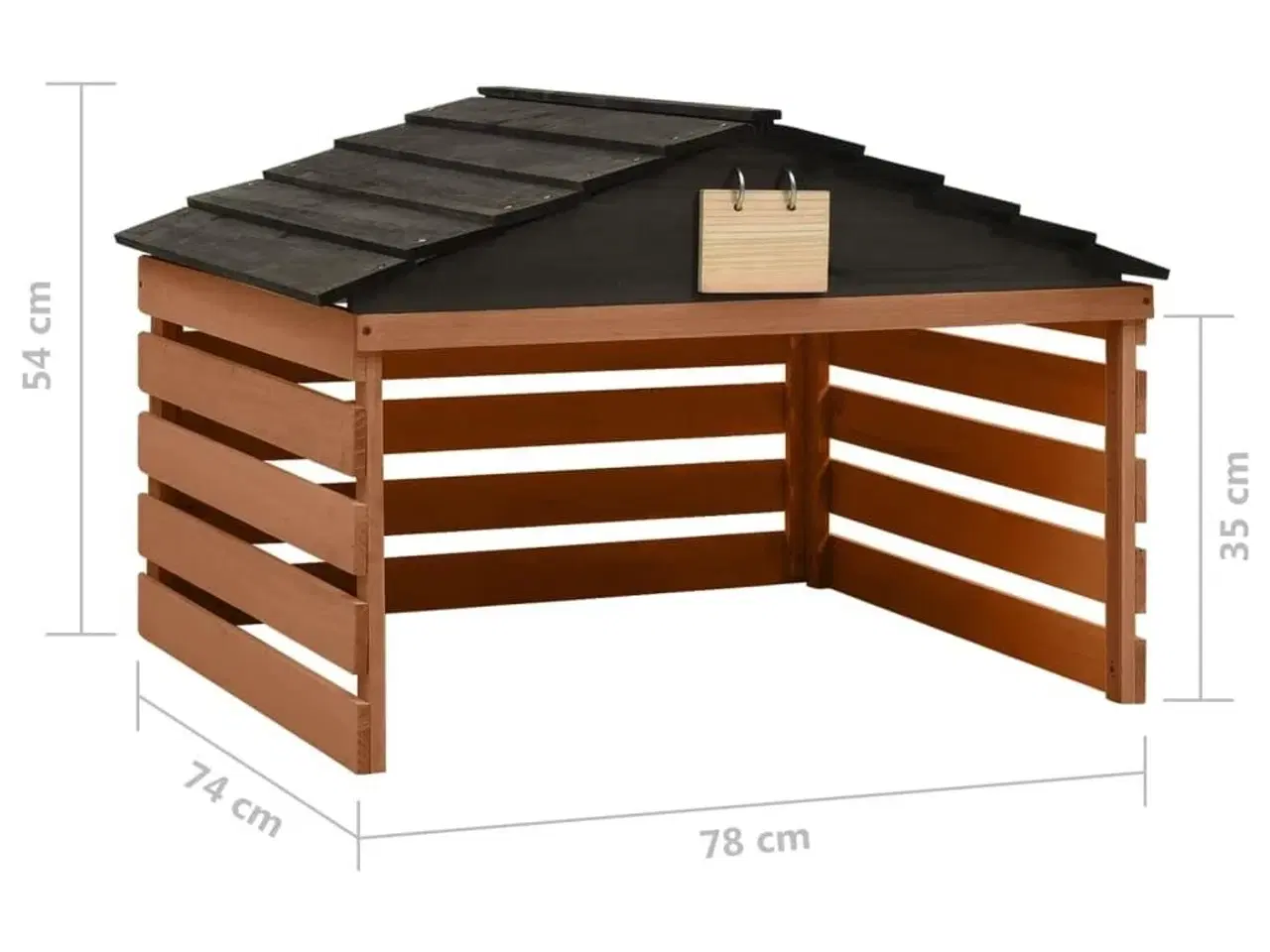 Billede 7 - Skur til robotplæneklipper 78x74x54 cm fyrretræ sort og brun