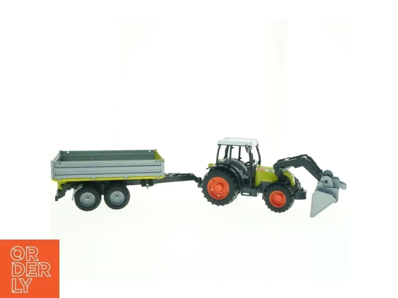 Billede 4 - Bruder Claas Traktor med Frontlæsser og Vogn fra Brudor (str. 30 x, 16 cm og 36 x 13 cm)