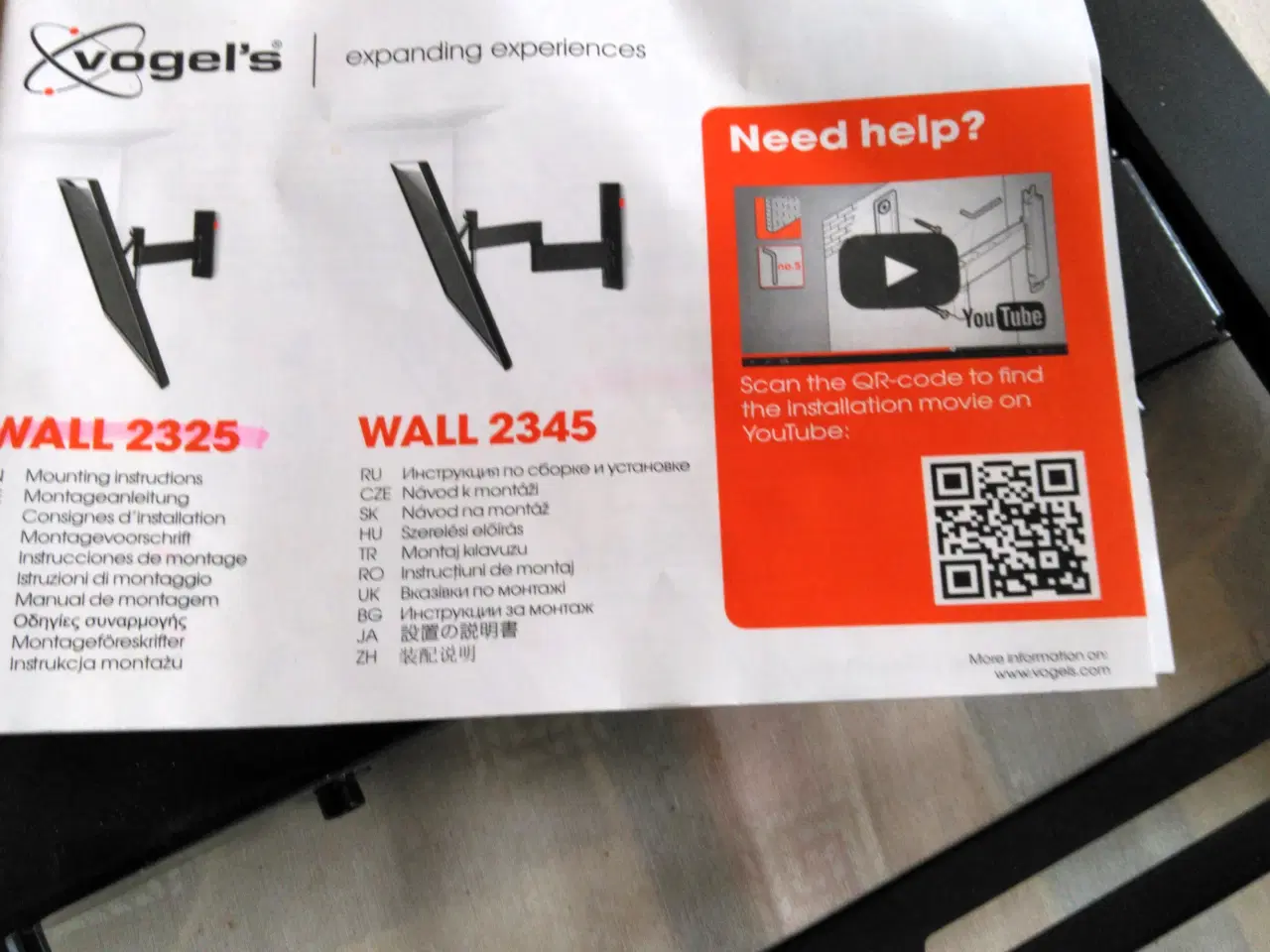 Billede 2 - Vogels Comfort TV-ophæng Wall 2325 / TVM 3625