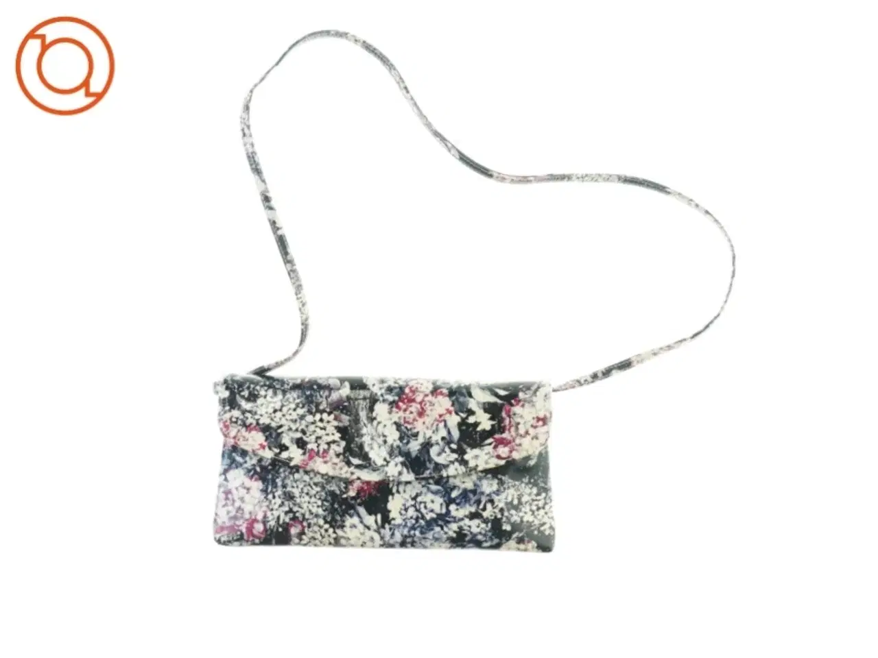 Billede 1 - Blomstret glimmer Taske med aftagelig rem og dustbag fra Peter Kaiser (str. 14 x 28 cm)