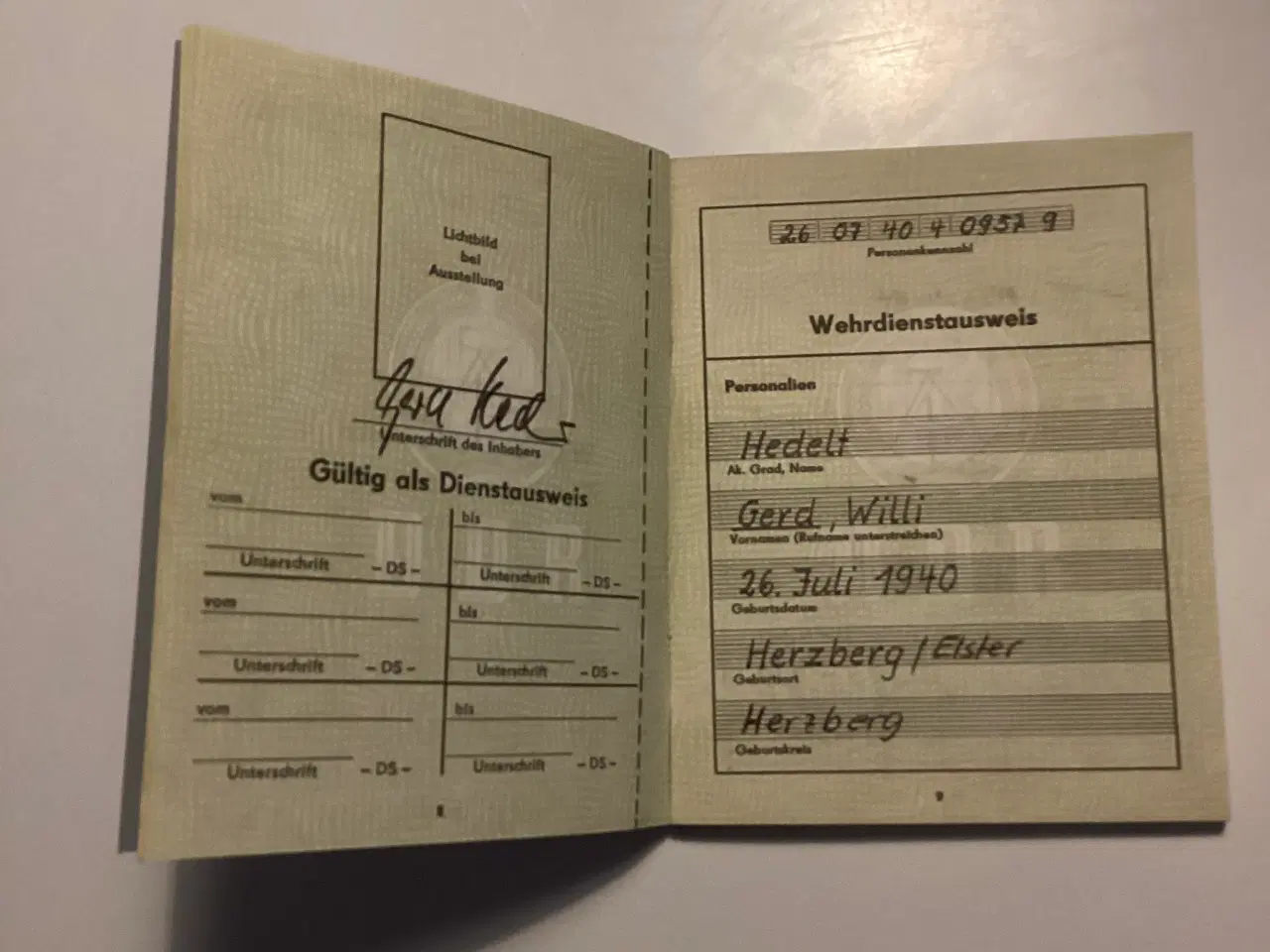 Billede 7 - Wehrdienstausweis + dogtag fra DDR