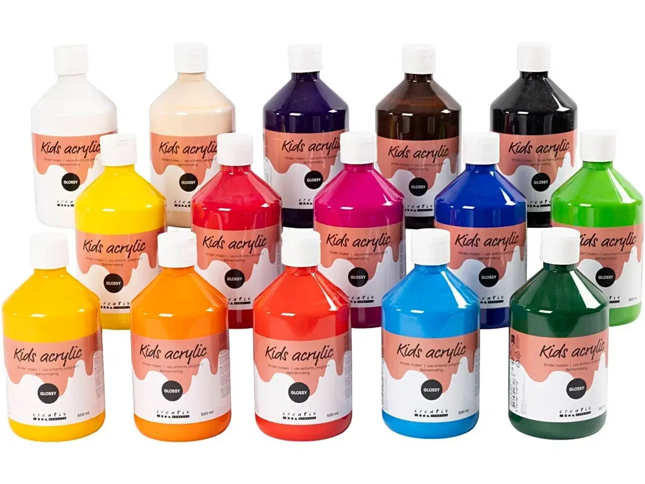 Billede 1 - Akrylmaling Blank, ass. farver, 15x500ml/ 1 pk.