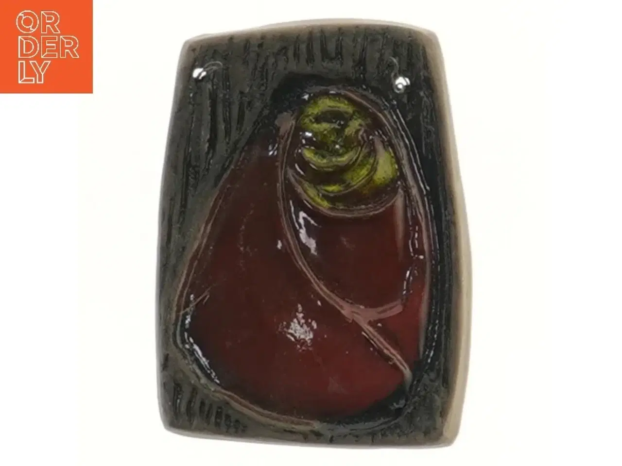 Billede 1 - Keramisk relief med rose (str. 11x8,5 cm)