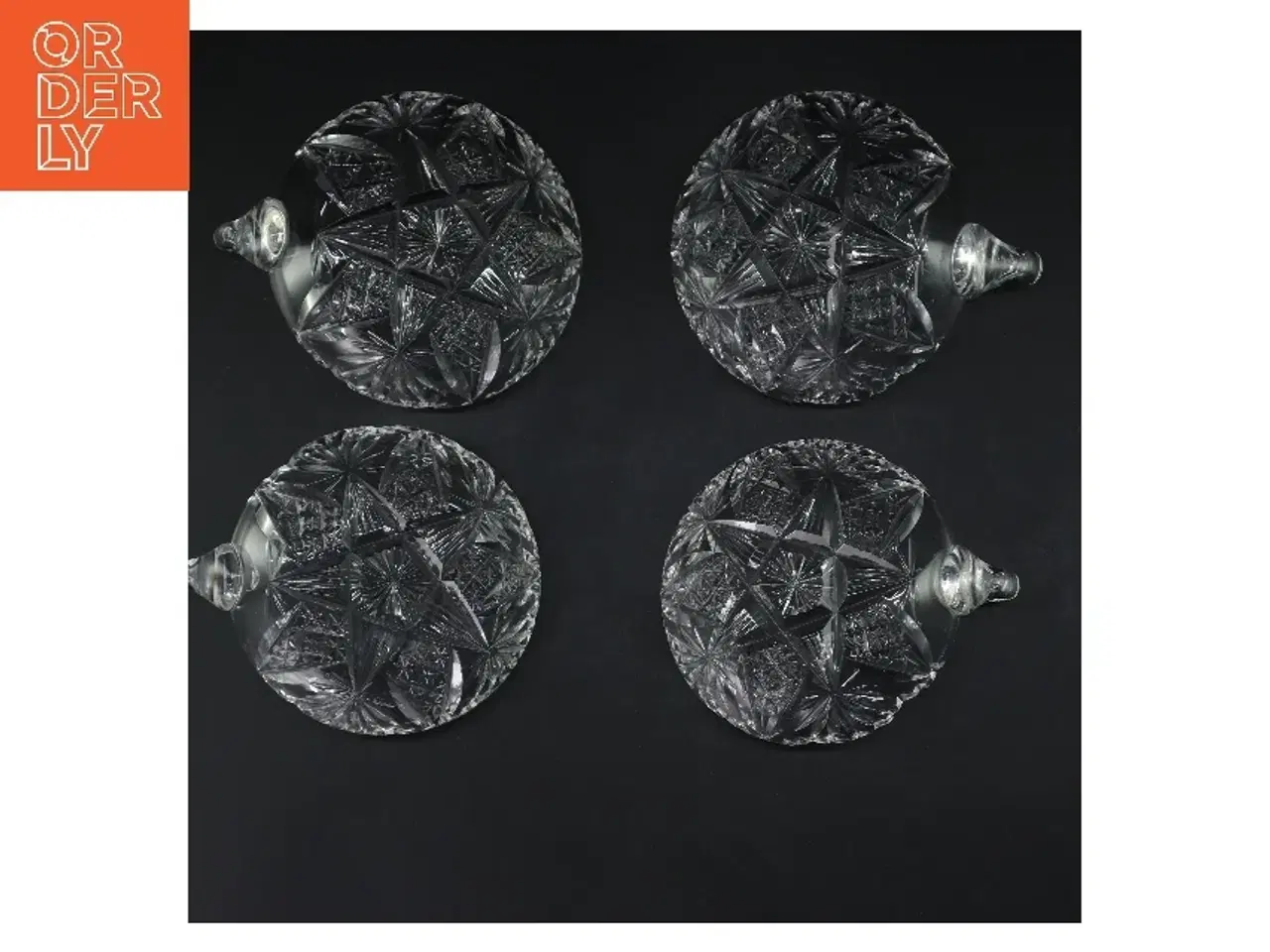 Billede 2 - Krystal skåle med håndtag (str. 4 stk Ø 12 cm)