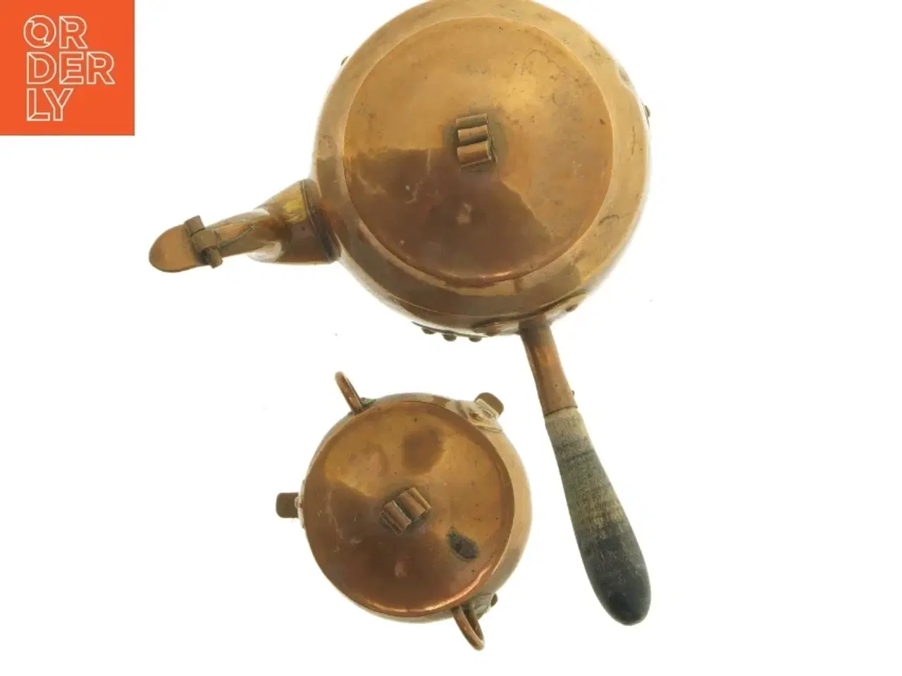 Billede 5 - Messing te-sæt med kaffekande og sukkerskål (str. 12 x 10 cm og 25 x 19 x 20 cm)