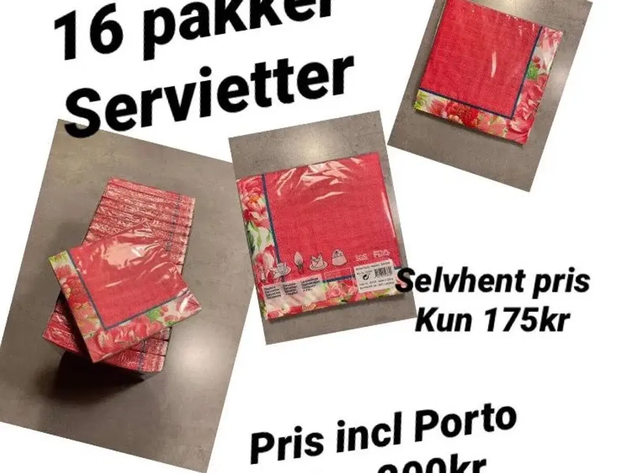 Billede 1 - 1 kasse m/16 pakker servietter