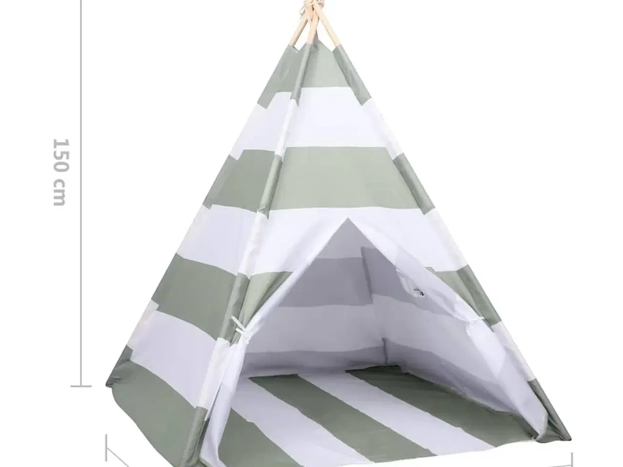 Billede 7 - Børnetelt Grå og Hvid 120 x 120 x 150 cm Massivt fyrretræ