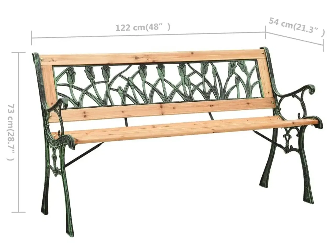 Billede 6 - Havebænk 122 cm støbejern og massivt grantræ