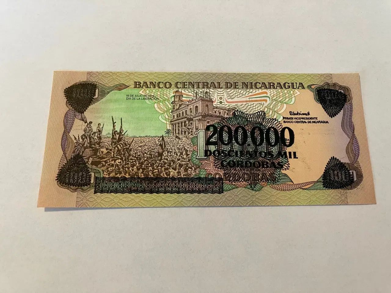 Billede 2 - 200000 Cordobas on 1000 Cordobas Nicaragua 1985