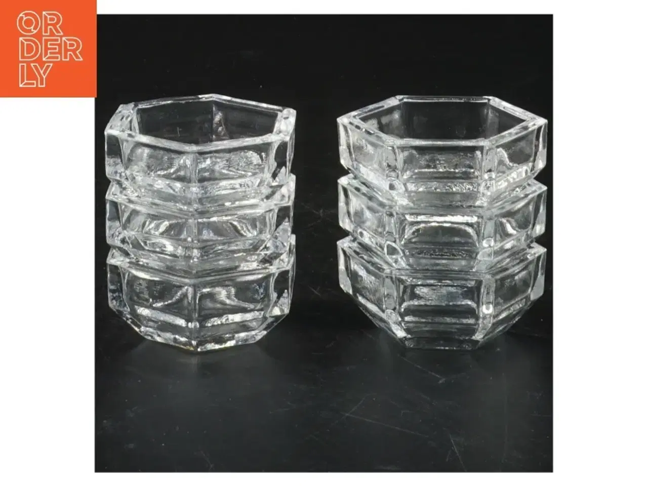 Billede 2 - Sæt med seks glasfyrfadsstager (str. Ø. 5,5 cm. 6 styk)