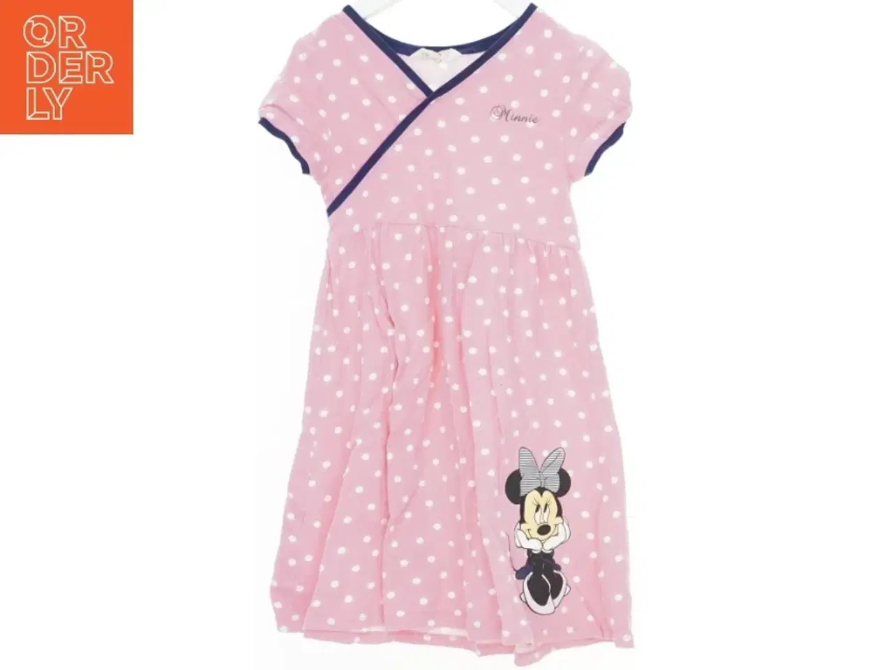 Billede 1 - Lyserød børnekjole med polkaprikker og Minnie-motiv fra H&M (str. 122)