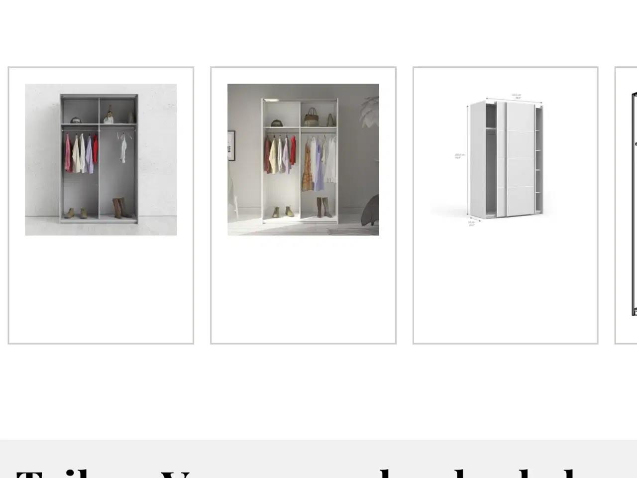 Billede 5 - Tvilum garderobeskab m. skydedøre og ekstra hylder