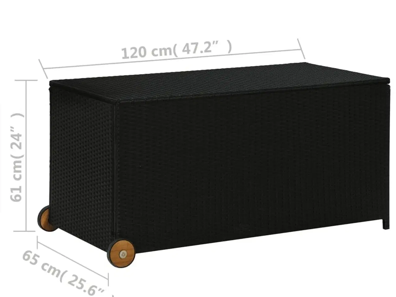 Billede 8 - Opbevaringskasse til haven 120x65x61 cm polyrattan sort