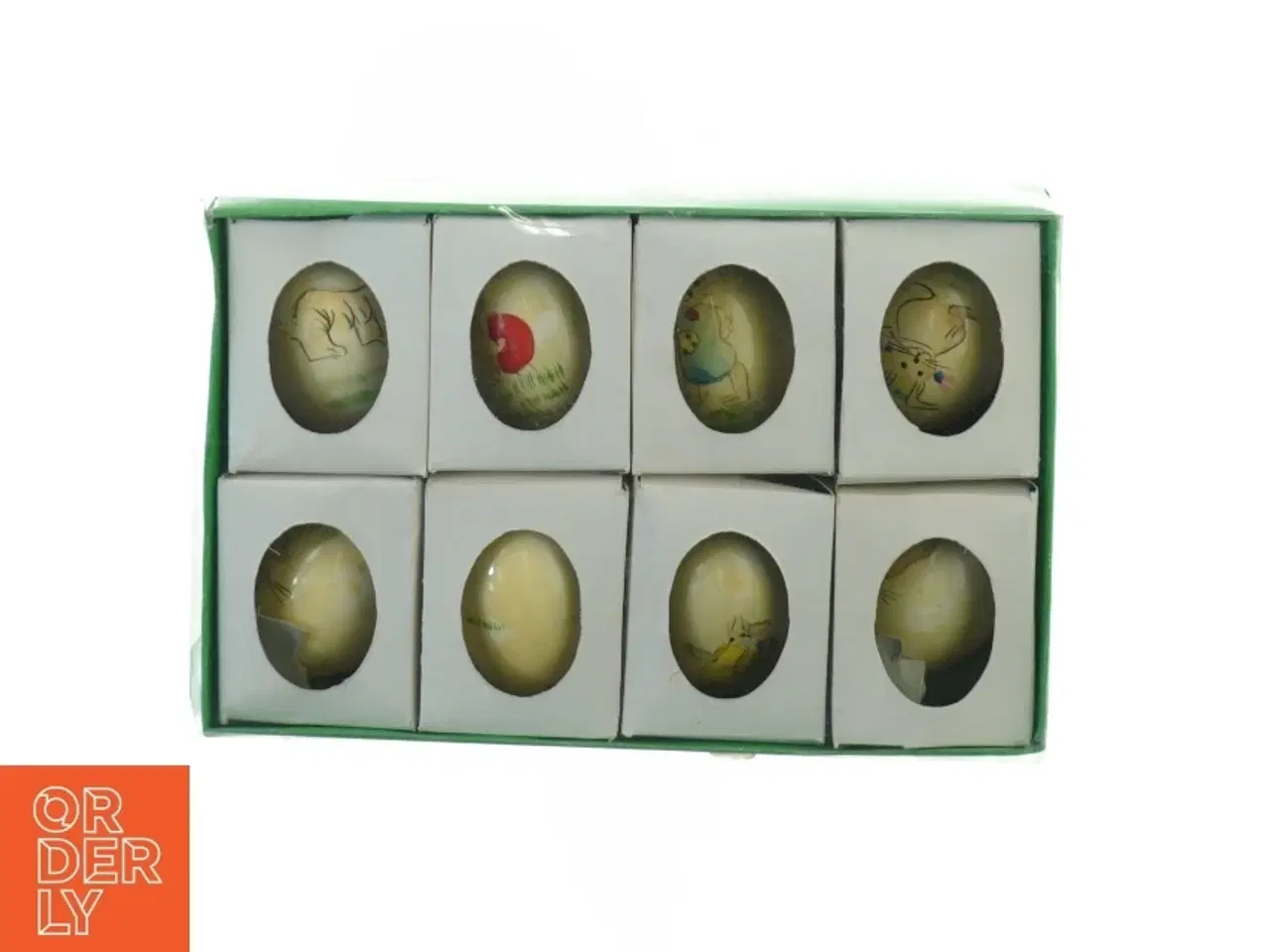 Billede 1 - 8 hønseæg med påske motiver (str. 22 x 15 cm)