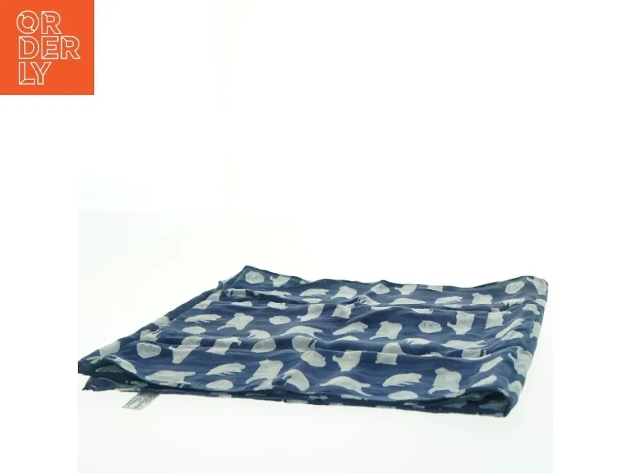 Billede 8 - Charlotte Sparre Blåt Silke tørklæde med isbjørn mønster (str. 34x153 cm)
