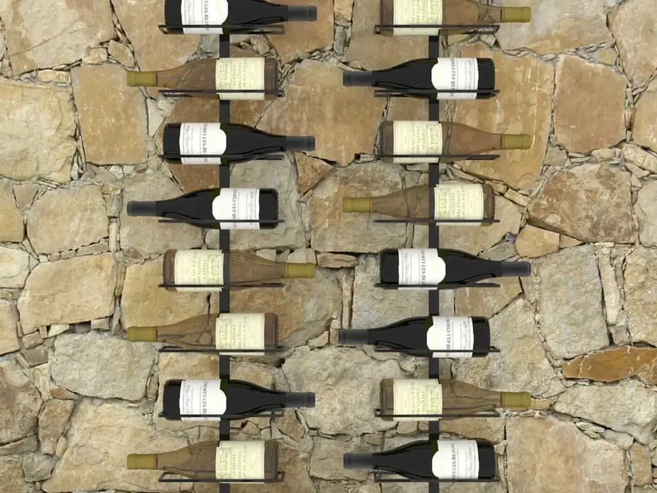 Billede 2 - Væghængte vinreoler 2 stk. til 20 vinflasker metal sort