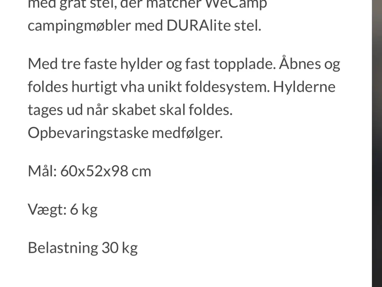 Billede 6 - Wecamp opbevaringe bord exclusive med 3 hylder 