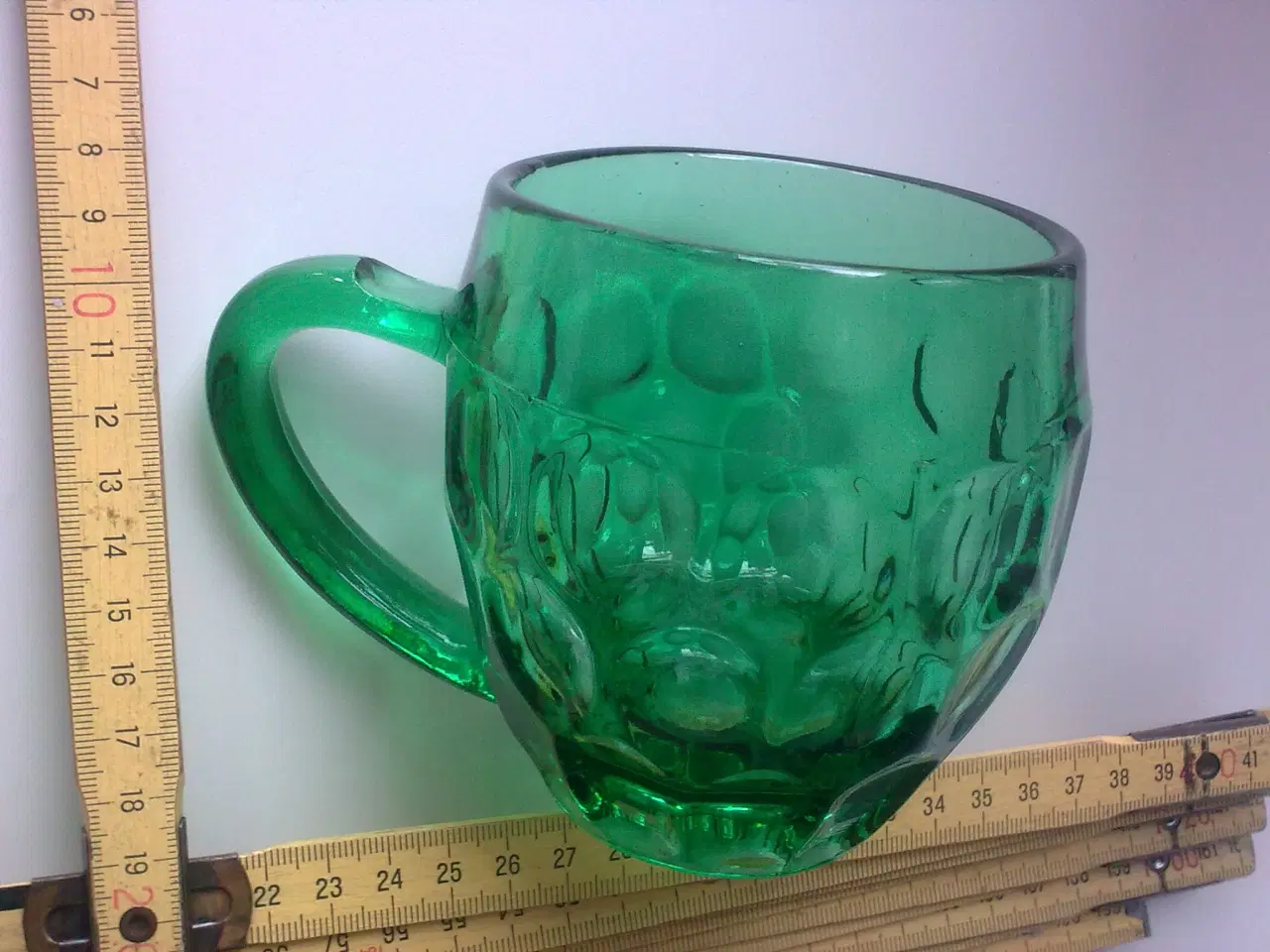 Billede 2 - VINTAGE Dansk glasværk GRØN land krus 