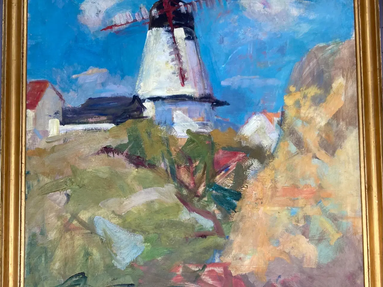 Billede 1 - Mogens Hertz Gudhjem maleri medmøl1951, 110x89 cle