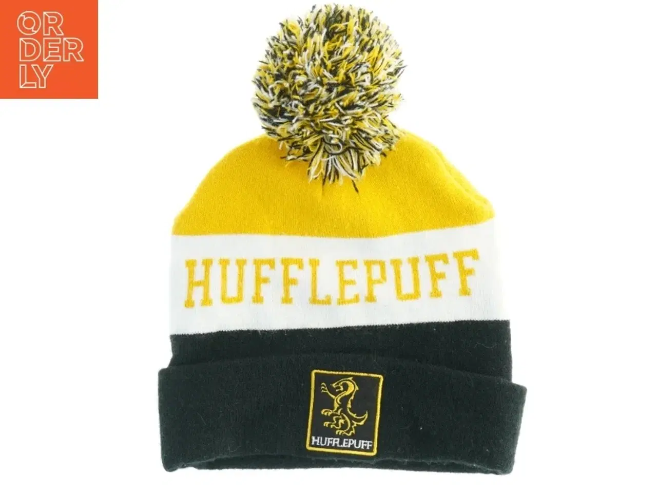Billede 1 - Harry Potter Hufflepuff hue med kvast fra Harry Potter (str. Ø 23 cm)