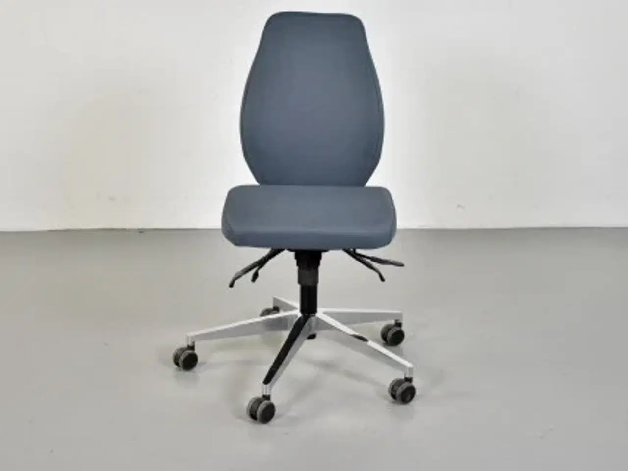 Billede 1 - Scan office kontorstol med blå/grå polster og krom stel