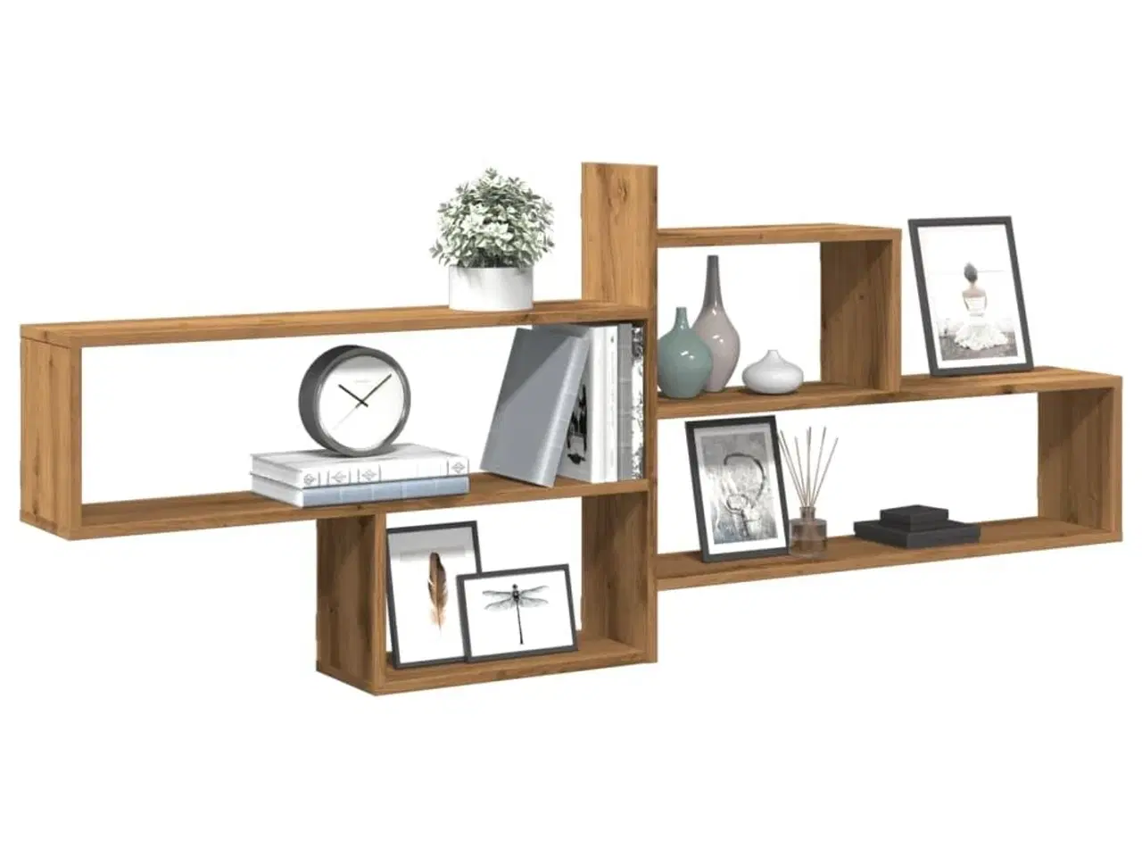 Billede 3 - Væghylde 167,5x18x68 cm konstrueret træ egetræsfarve