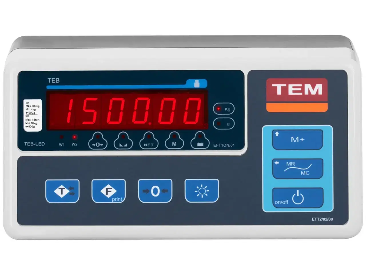 Billede 2 - Gulvvægt – certificeret – 1500 kg / 0,5 kg – LED