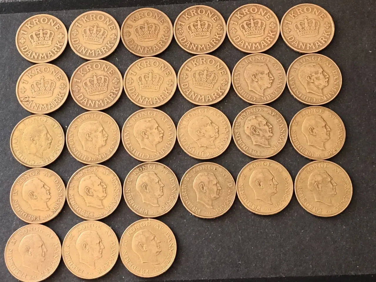 Billede 2 - Danmark 27 stk forskellige 1 kr 1925 til 1959 