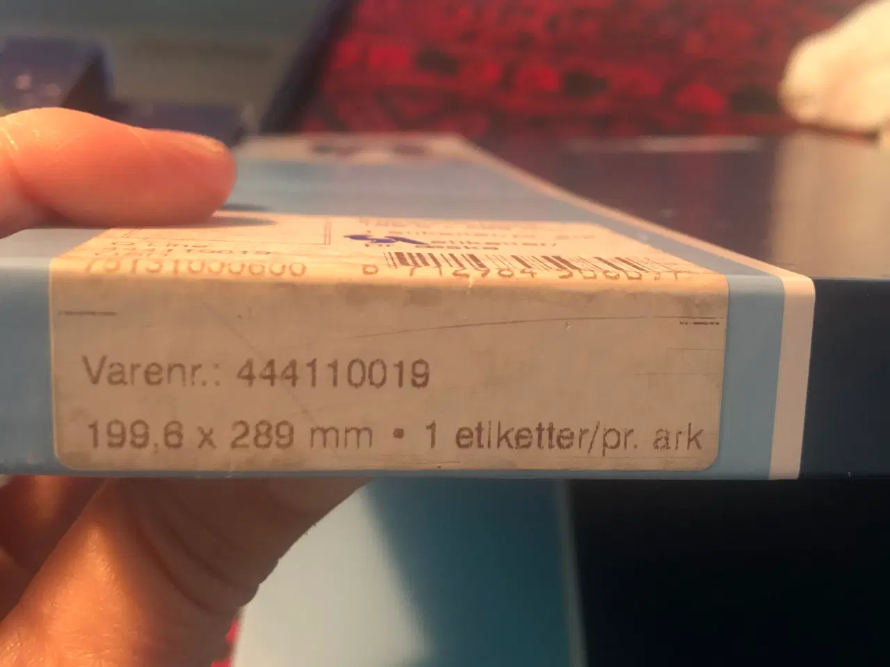 Billede 2 - Etiketter / labels A4-1 slids pr. ark til printer.