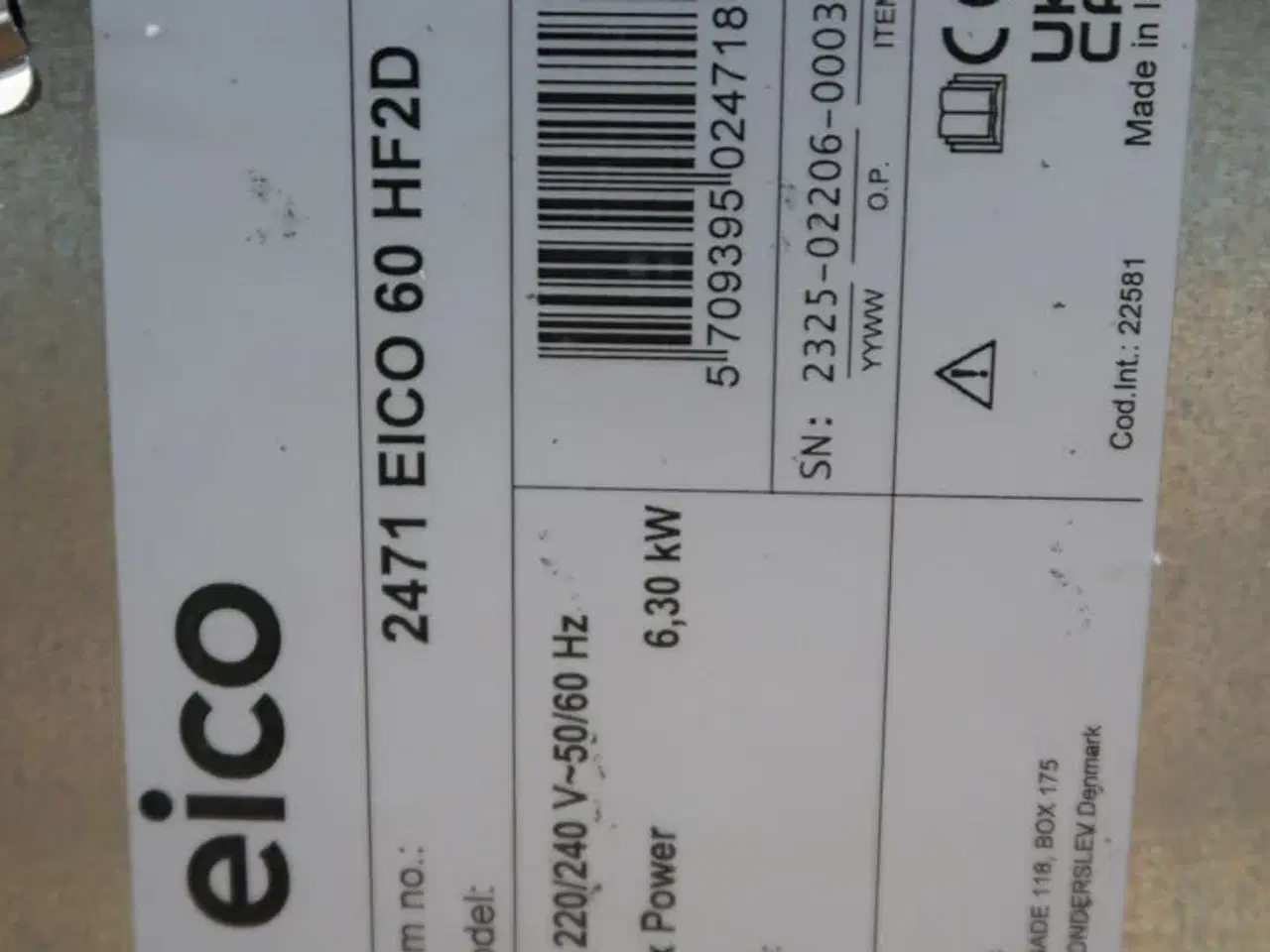 Billede 2 - Induktionskogeplade EICO 2471 EICO 60 HF2D