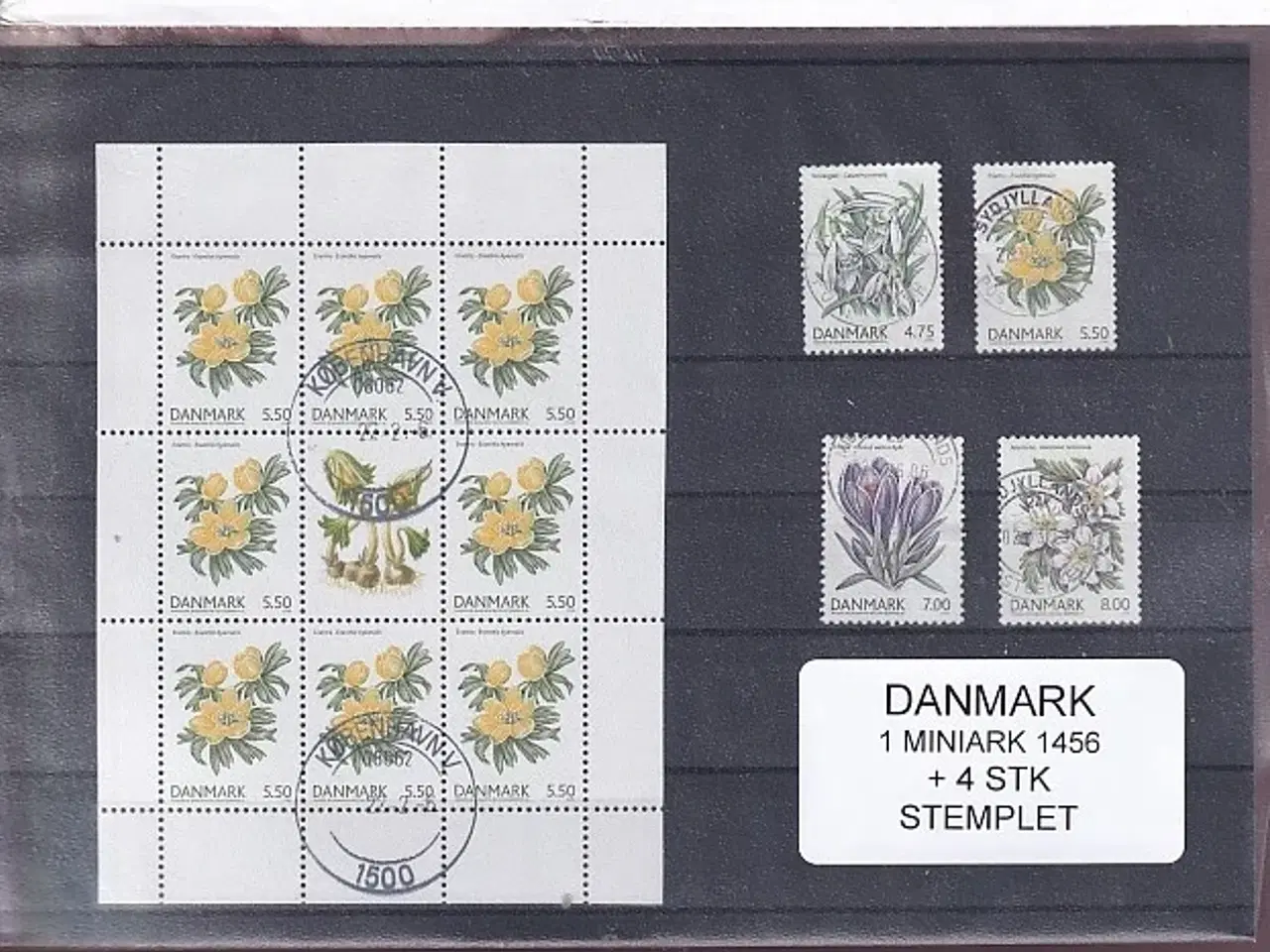 Billede 1 - Danmark - Miniark 1456  + enkeltmærker - Stemplet