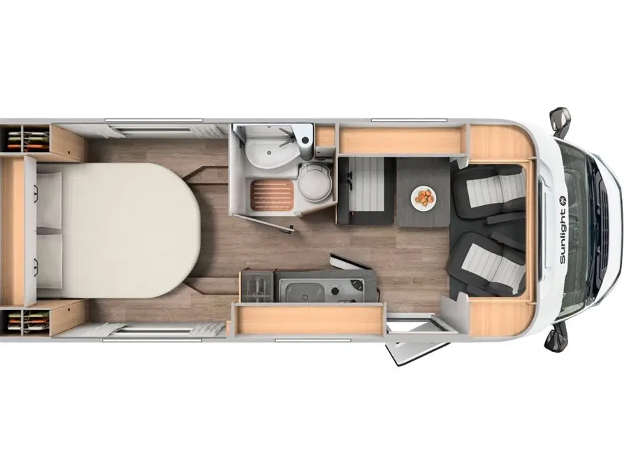 Billede 3 - 2025 - SunLight VAN V69 Adventure Edition   Sunlights populære smalle Van - med queens bed, automatgear, markise og cykelholder