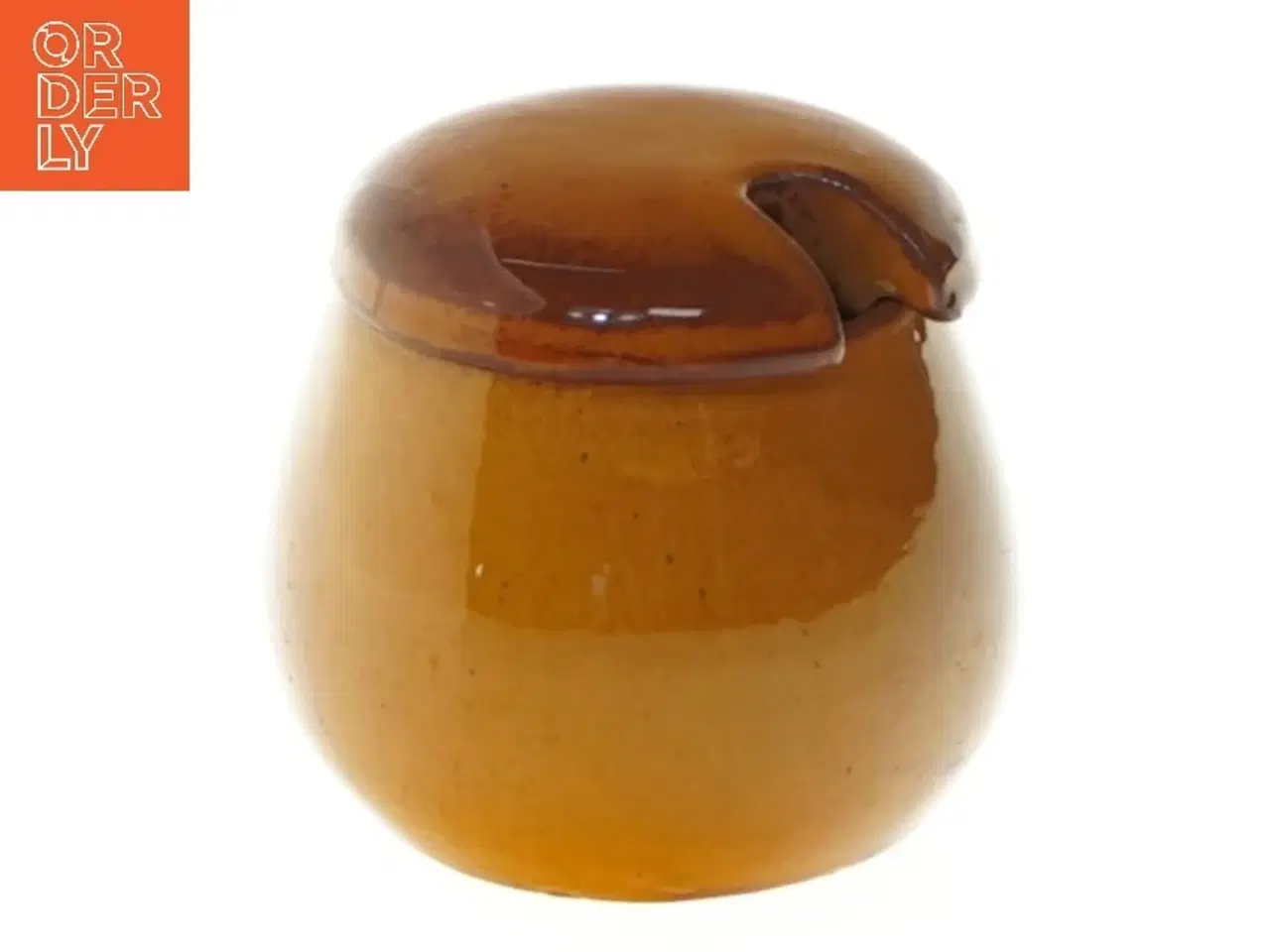 Billede 1 - Keramik sennepskrukke med låg (str. 6,5 cm)