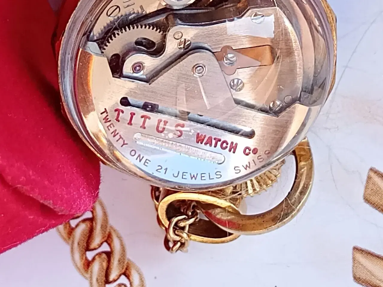 Billede 2 - Schweizisk Titus automatisk ur med kæde af 18 kara