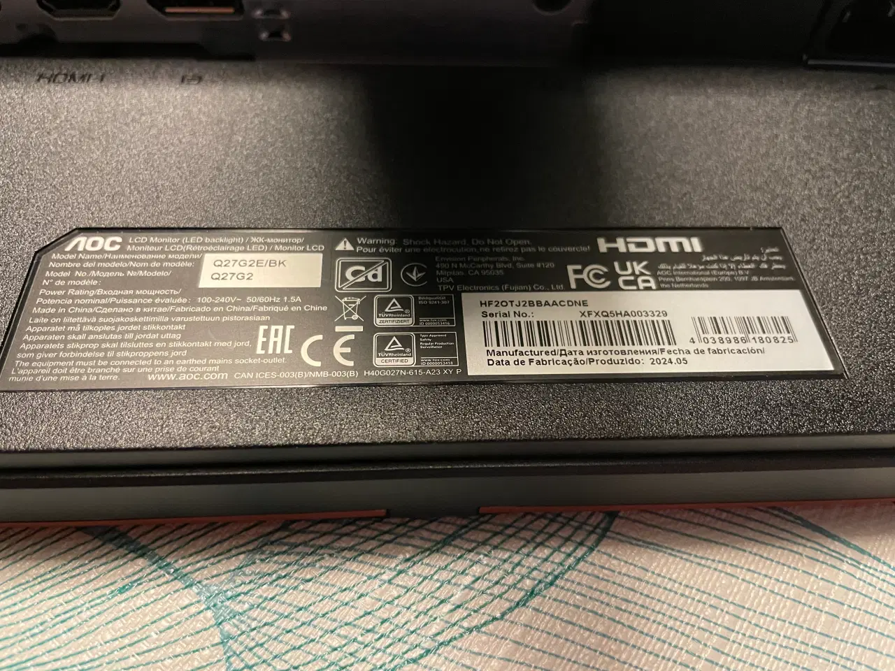 Billede 2 - 27” PC skærm AOC Q27G2/BK