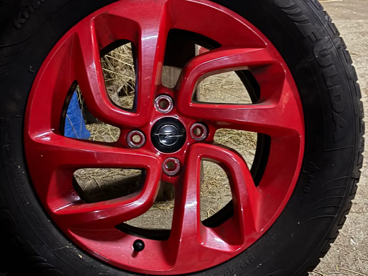 Billede 1 - Røde alufælge 