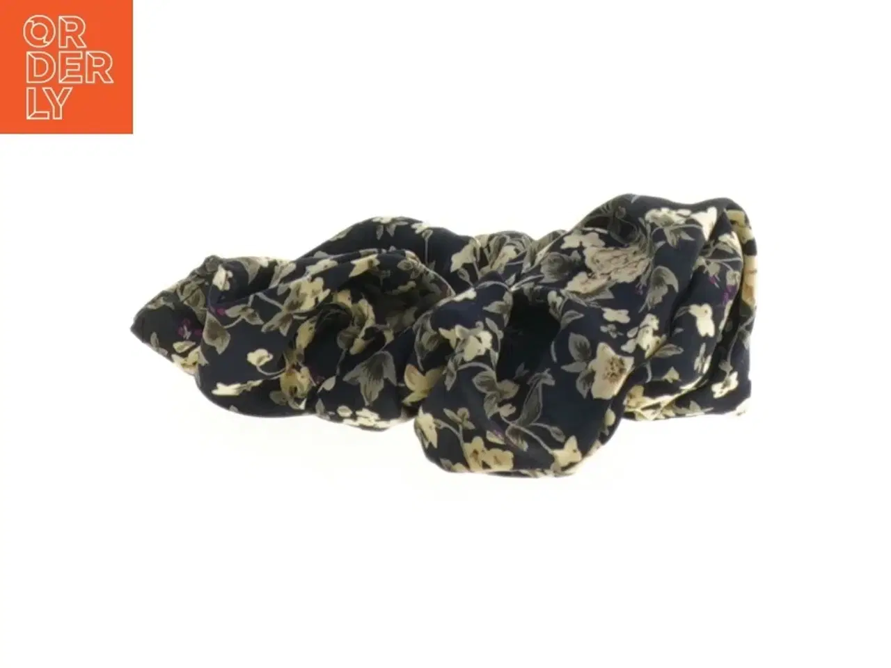 Billede 2 - Hår elastik med blomstermønster, scrunchie (str. Ø 11 cm)