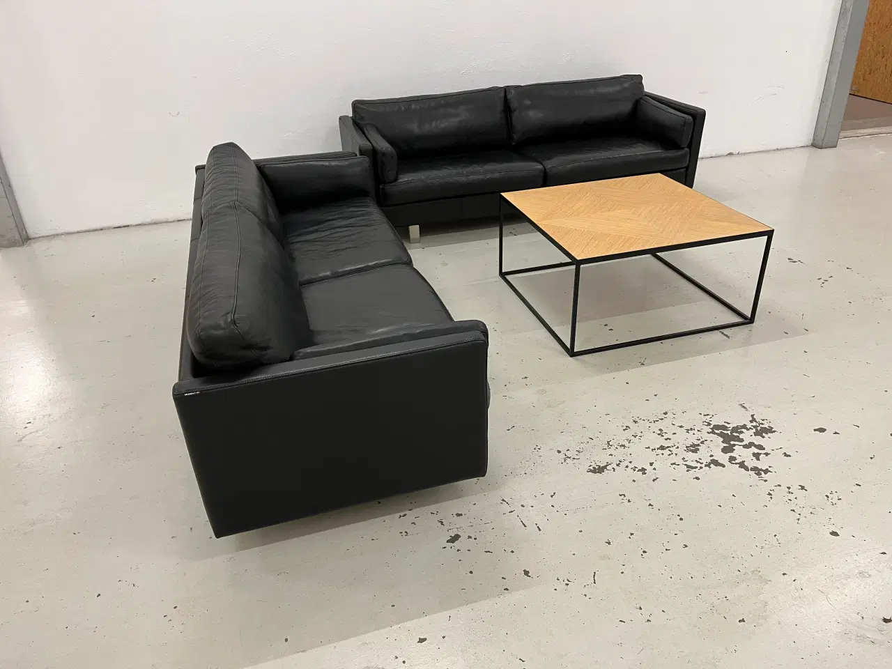 Billede 3 - Skalma Bonn 2x3 Pers.Sofaer i sort okselæder 625.