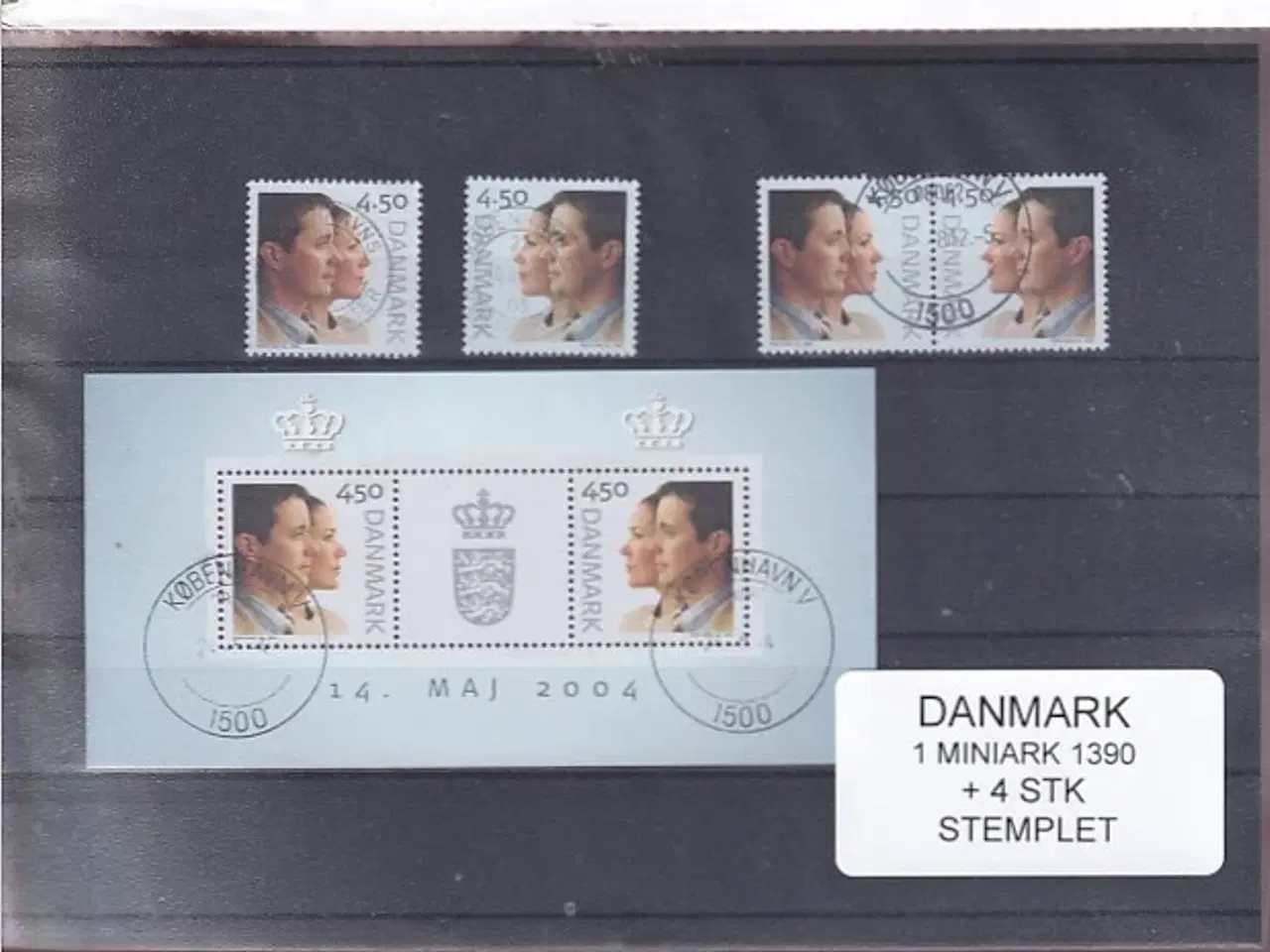 Billede 1 - Danmark - Miniark 1390  + enkeltmærker - Stemplet