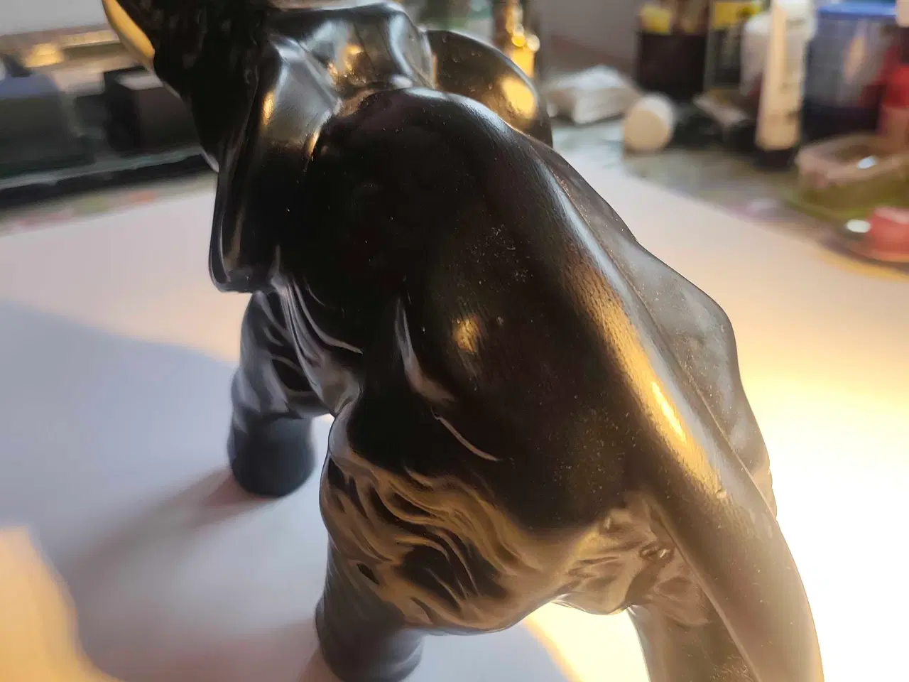 Billede 4 - Stor sort keramik elefant 