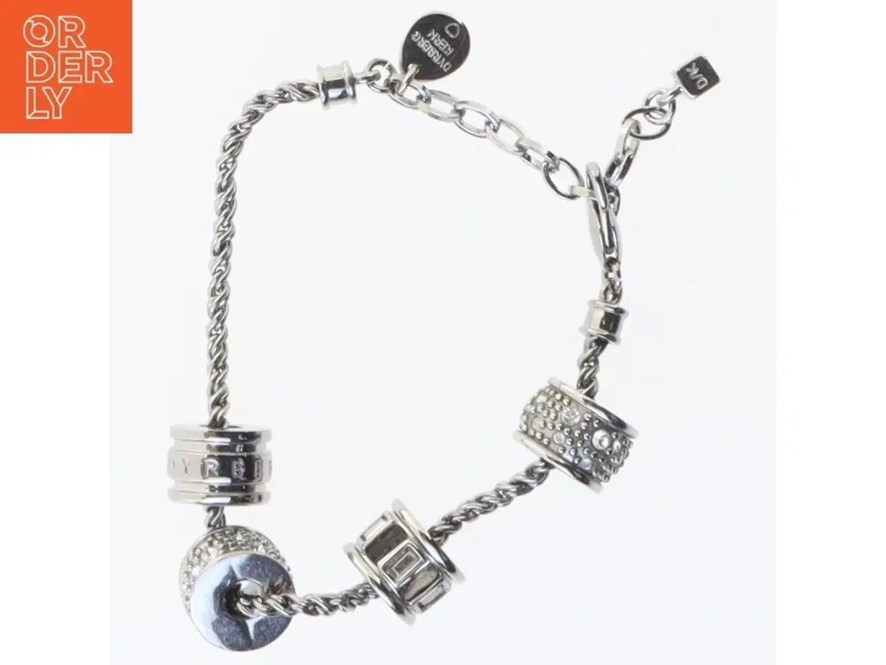 Billede 3 - Sølv armbånd med charms fra Dyrberg Kern (str. 24 cm)