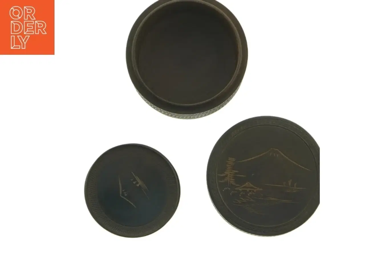 Billede 9 - Sorte lak flaske bakker med japansk design